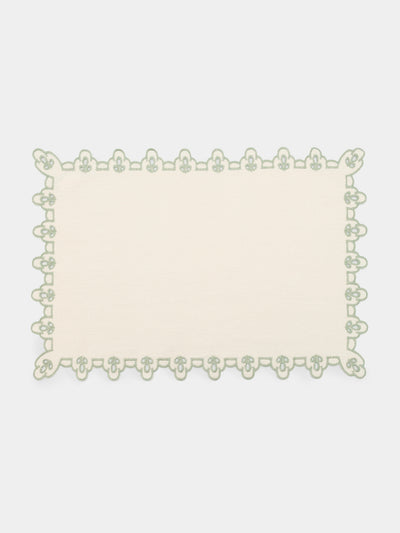 Borgo delle Tovaglie - Amalfi Embroidered Linen Placemats (Set of 4) - Natural - ABASK - 