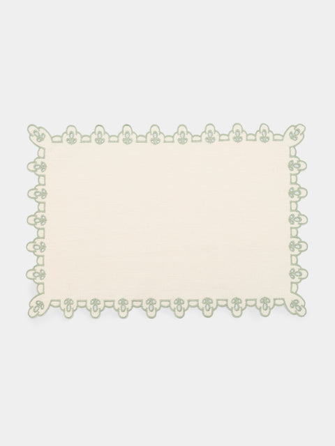 Borgo delle Tovaglie - Amalfi Embroidered Linen Placemats (Set of 4) - Natural - ABASK - 