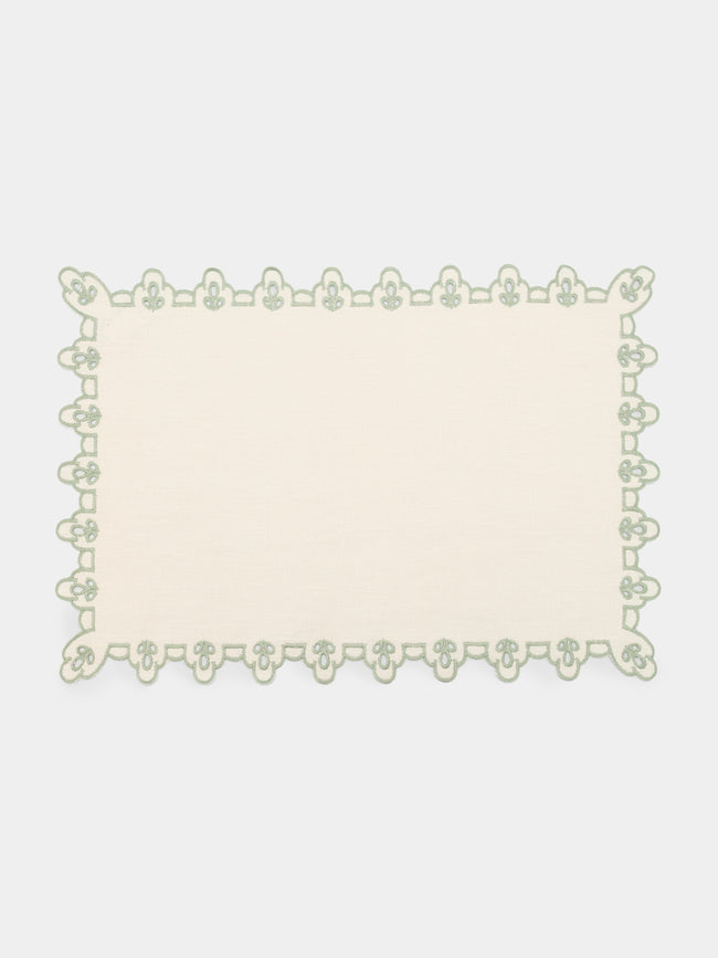 Borgo delle Tovaglie - Amalfi Embroidered Linen Placemats (Set of 4) - Natural - ABASK - 