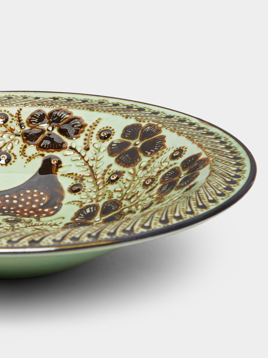 Poterie d’Évires - Birds Hand-Painted Ceramic Large Serving Bowl -  - ABASK