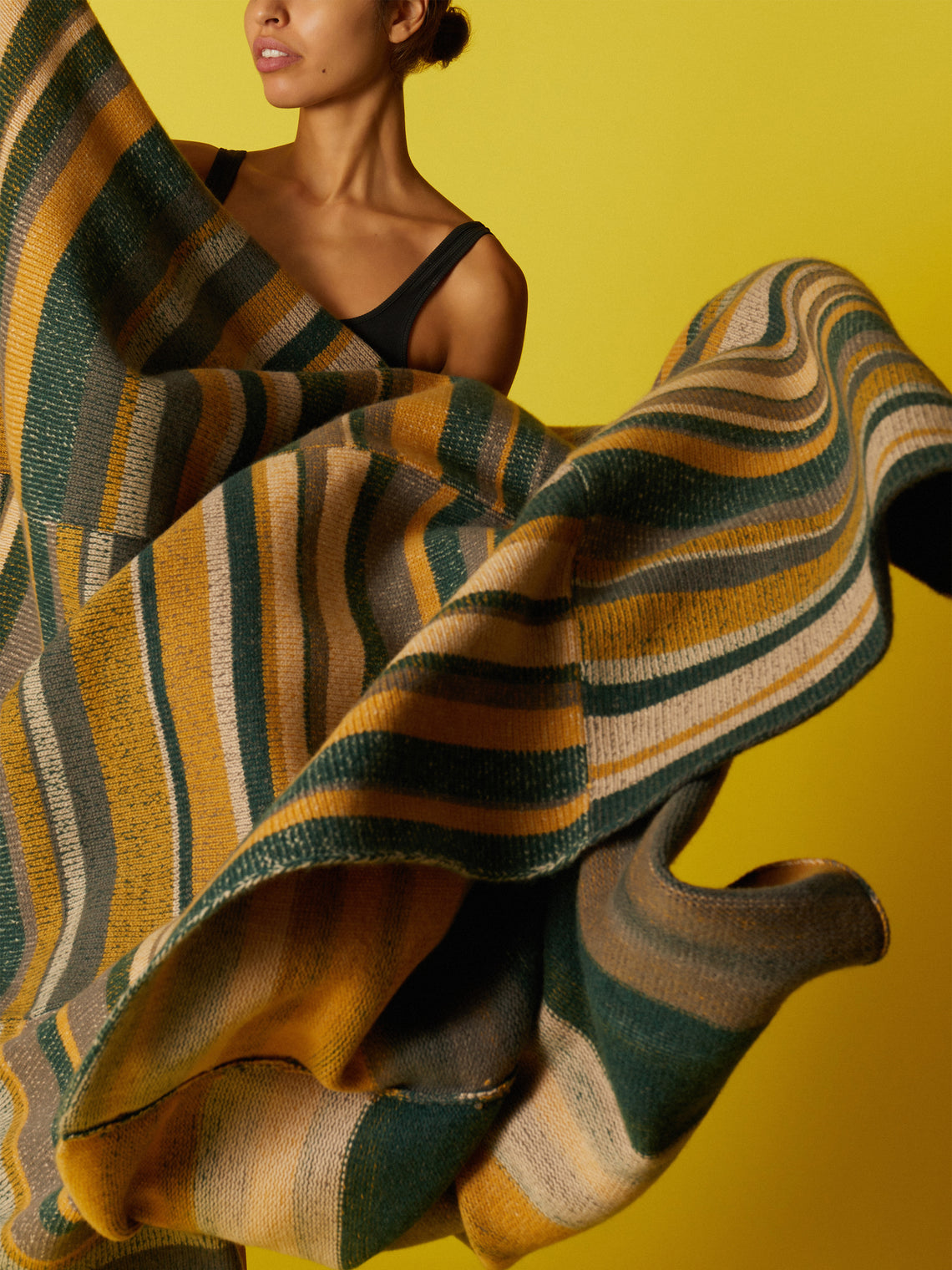 The Elder Statesman - Hand-Dyed Cashmere Striped Blanket -  - ABASK