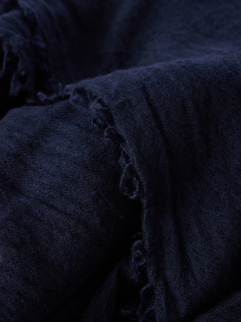 Frenckenberger - Men's Woven Cashmere Medium Scarf - Navy - ABASK - 