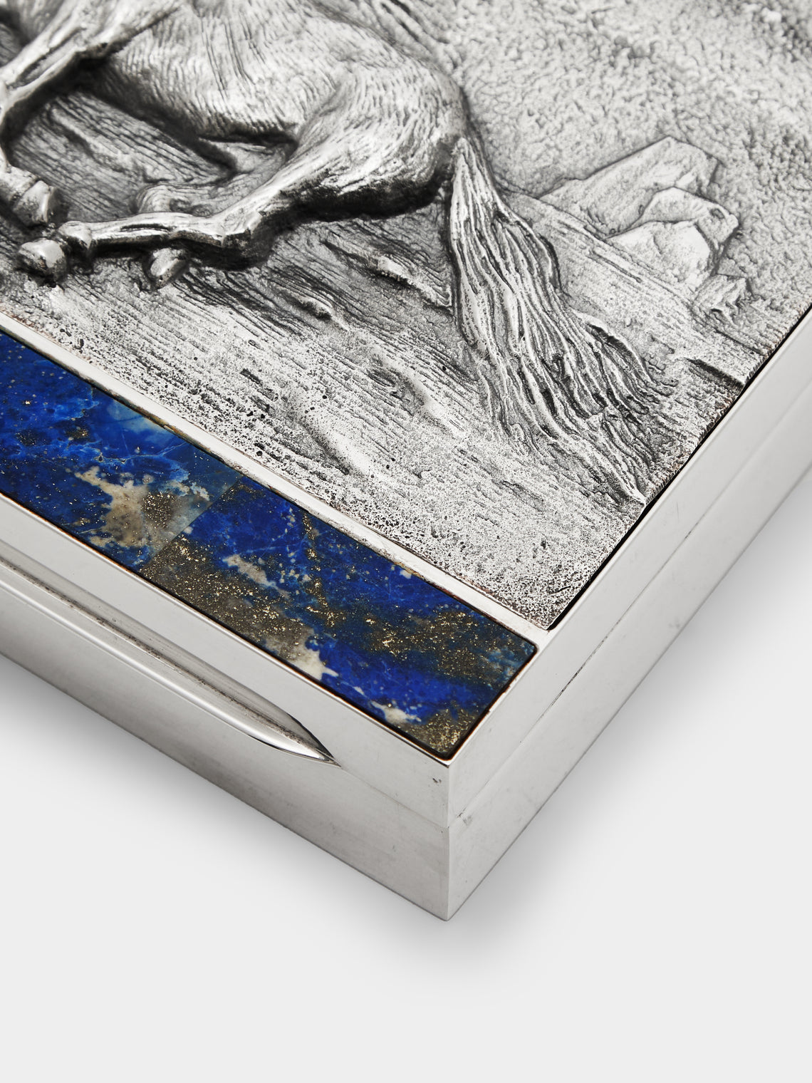 Antique and Vintage - 1960 Italian Silver and Lapis Lazuli Box -  - ABASK