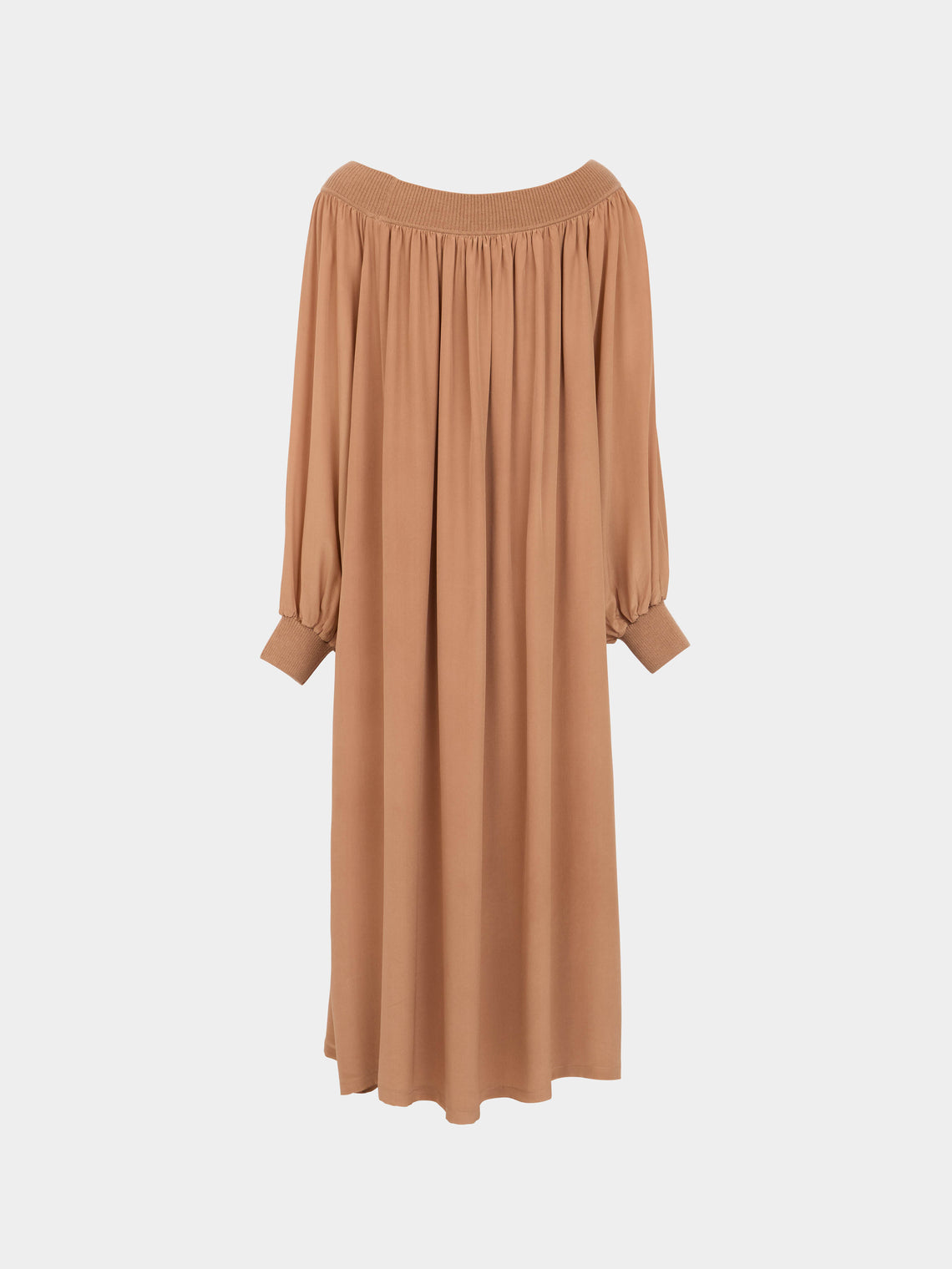 Ryan Roche - Silk and Cashmere Long Dress - Camel - ABASK