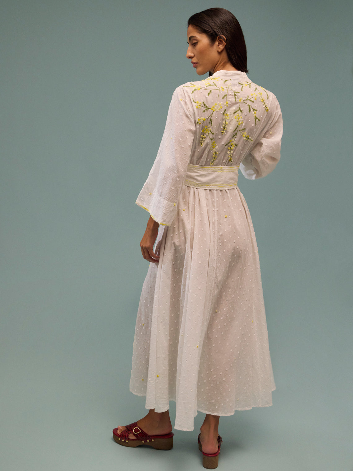 Thierry Colson - The Almudena Cotton Long Dress - White - ABASK