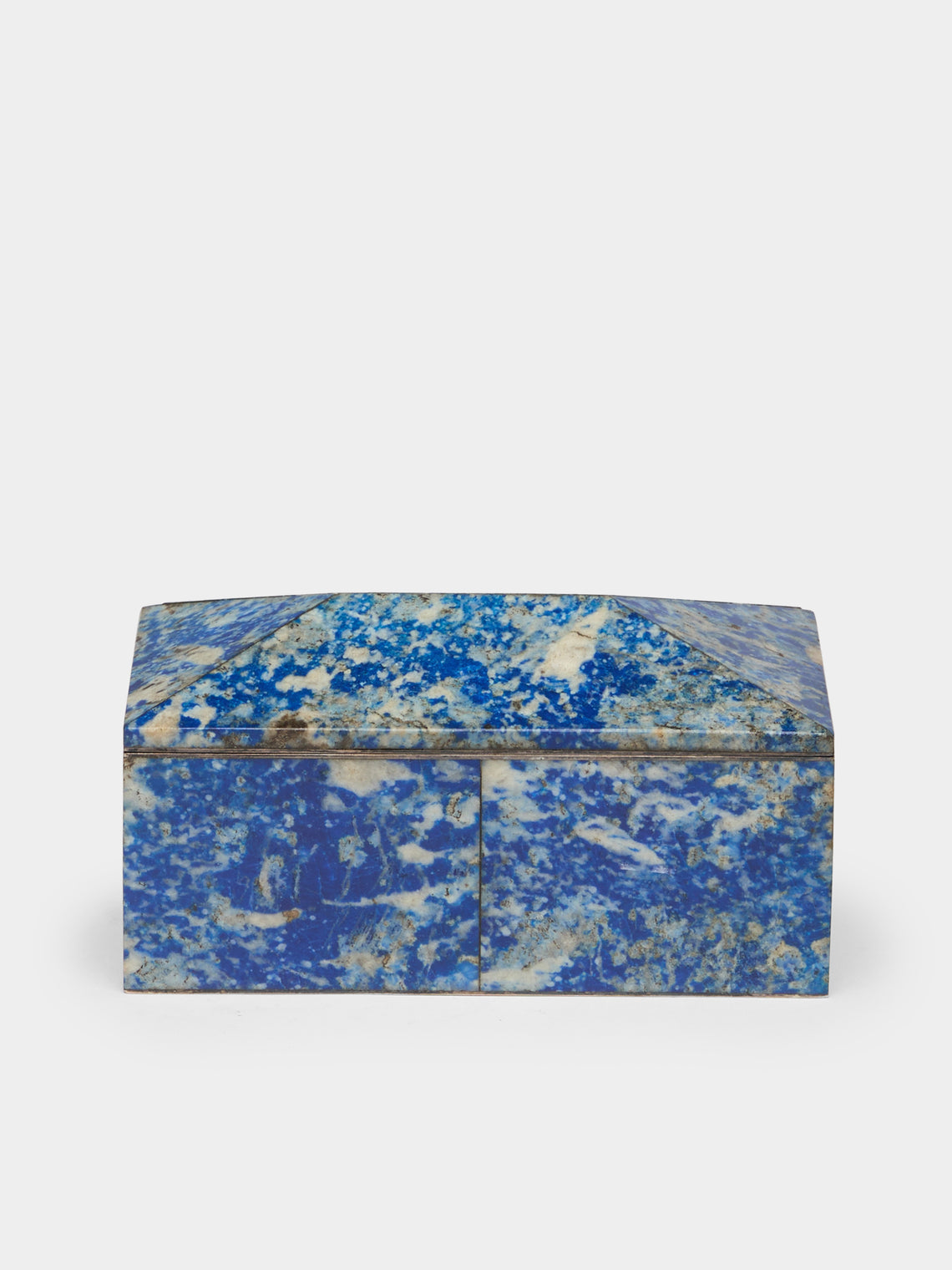 Antique and Vintage - 1950s Sterling Silver and Lapis Lidded Box -  - ABASK - 