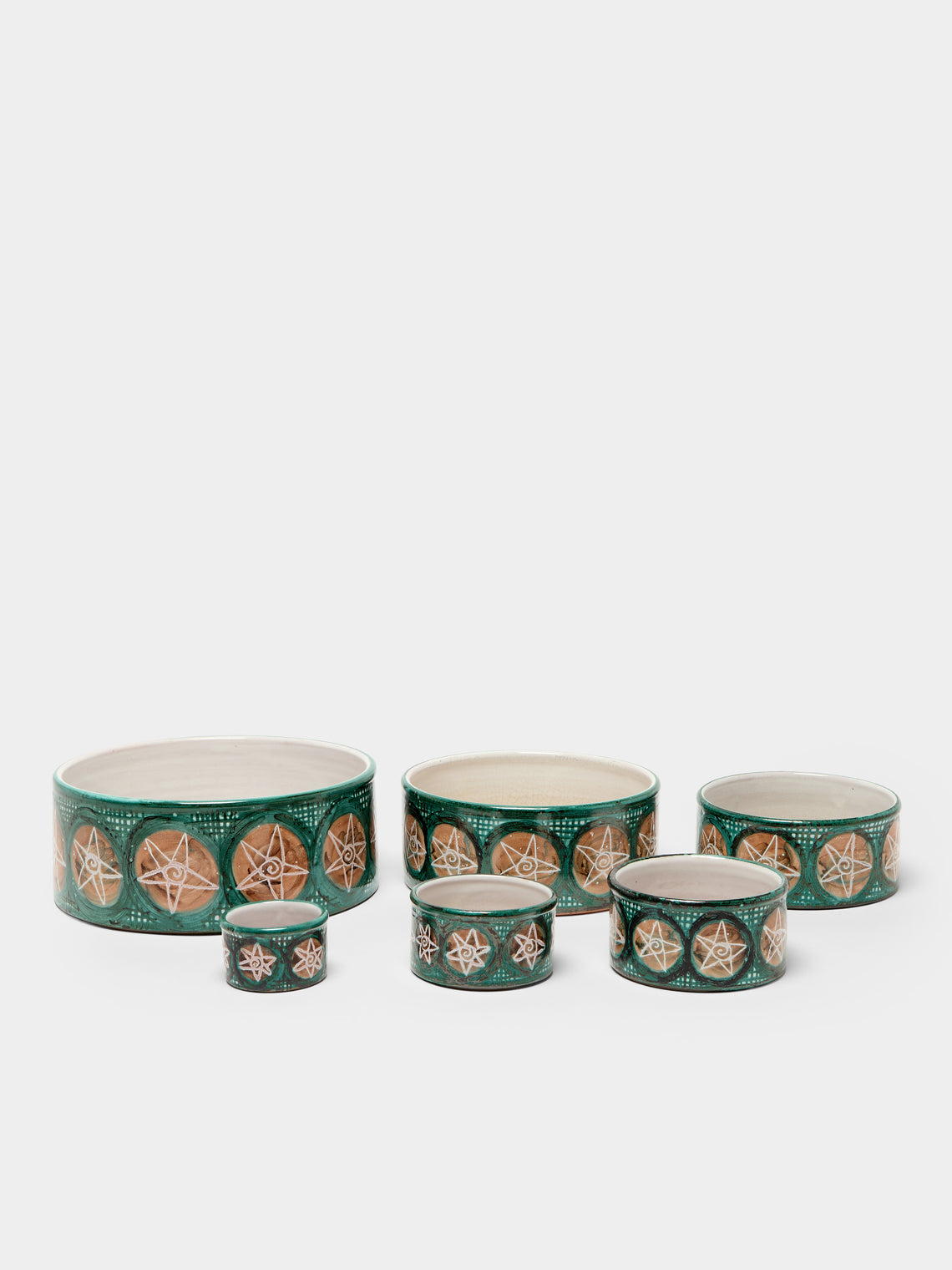 Antique and Vintage - | Set of 6 | 1950s Robert Picault Ceramic Nesting Bowls - Multiple - ABASK