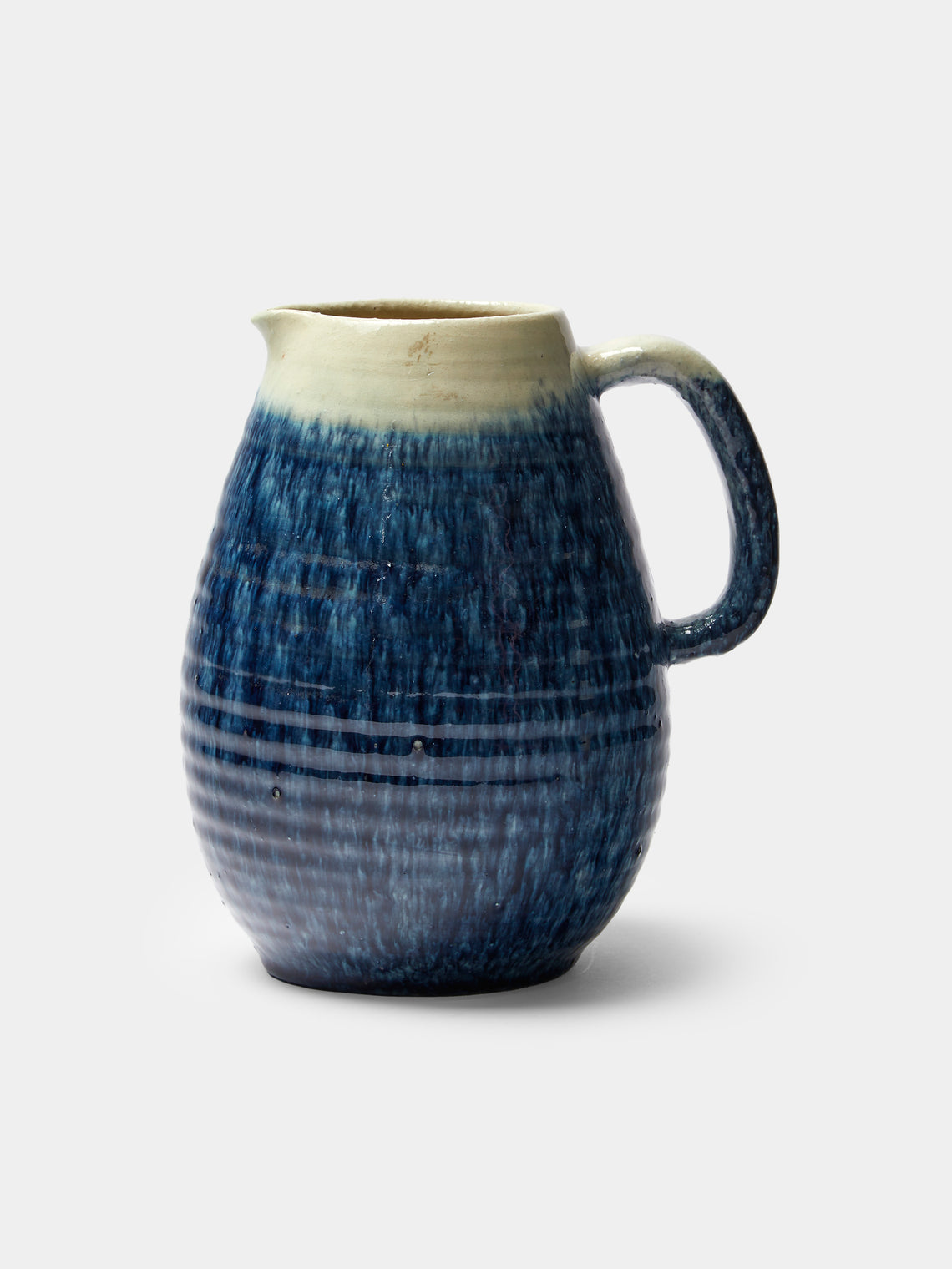 Antique and Vintage - 1960s Accolay Ceramic Jug - Blue - ABASK - 