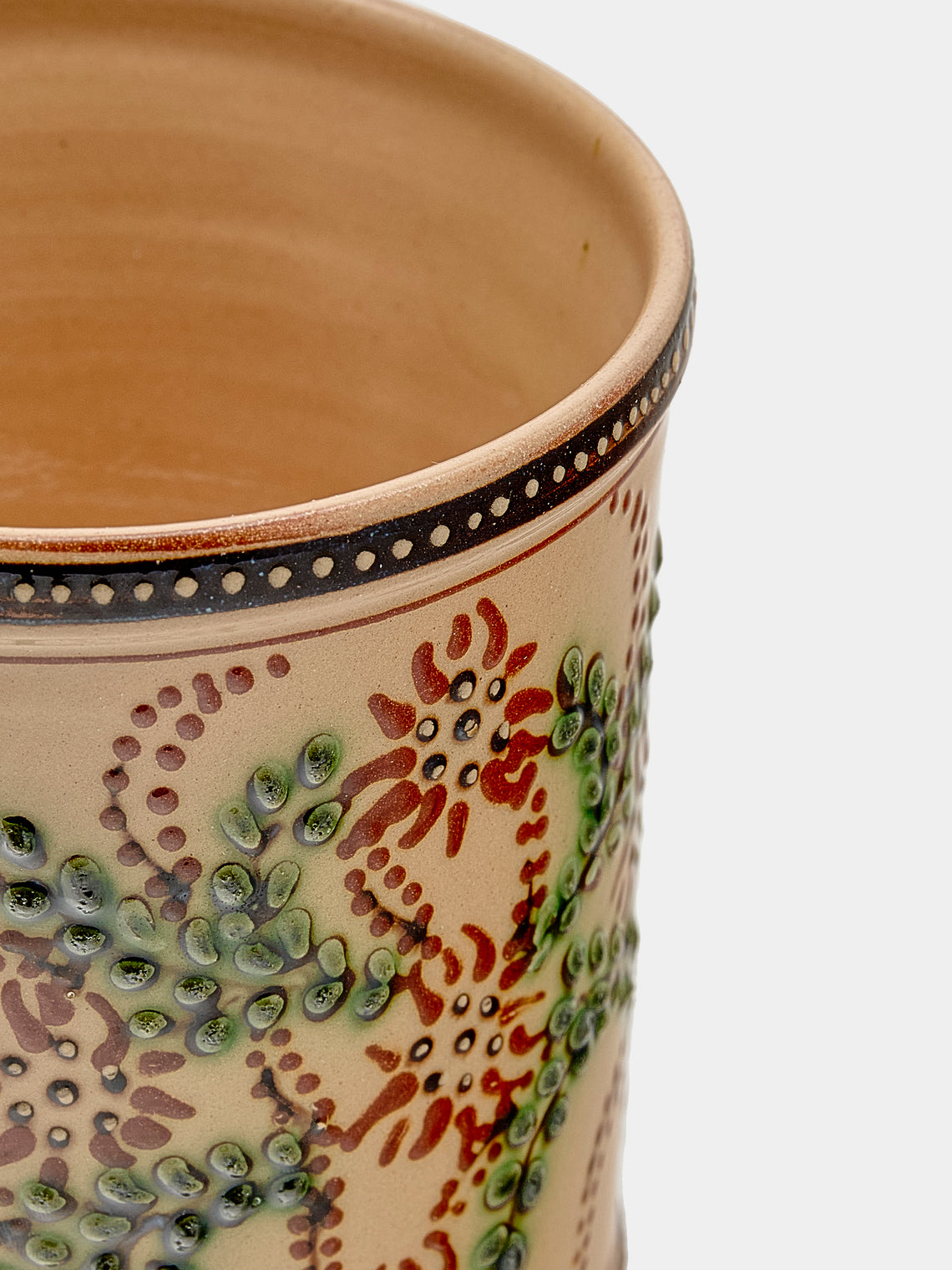 Poterie d’Évires - Flowers Hand-Painted Ceramic Small Lidded Jar - Cream - ABASK