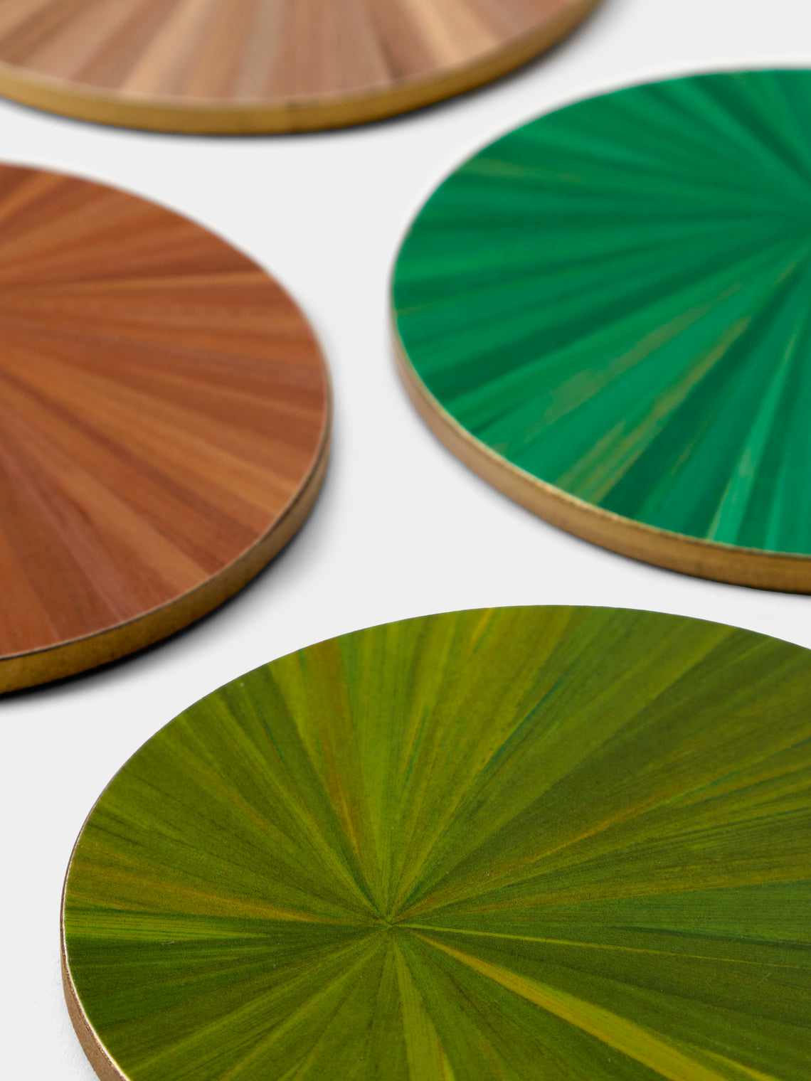 HestiaLiving - Soleil Wood Coasters (Set of 4) - Green - ABASK