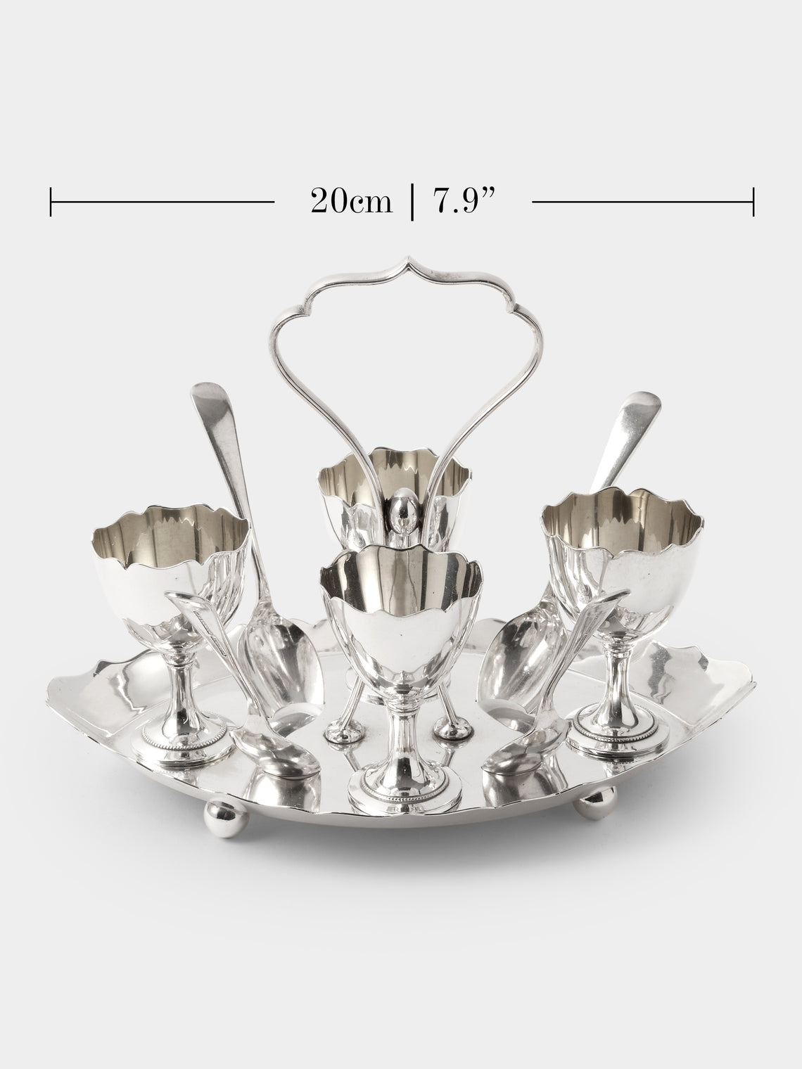 Antique and Vintage - Mid-Century Silver-Plated Egg Serving Set - Silver - ABASK