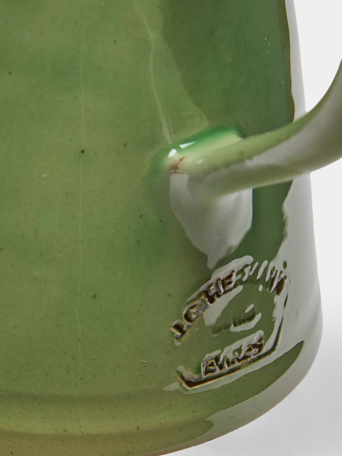 Poterie d’Évires - Chickens Hand-Painted Ceramic Milk Jug - Green - ABASK