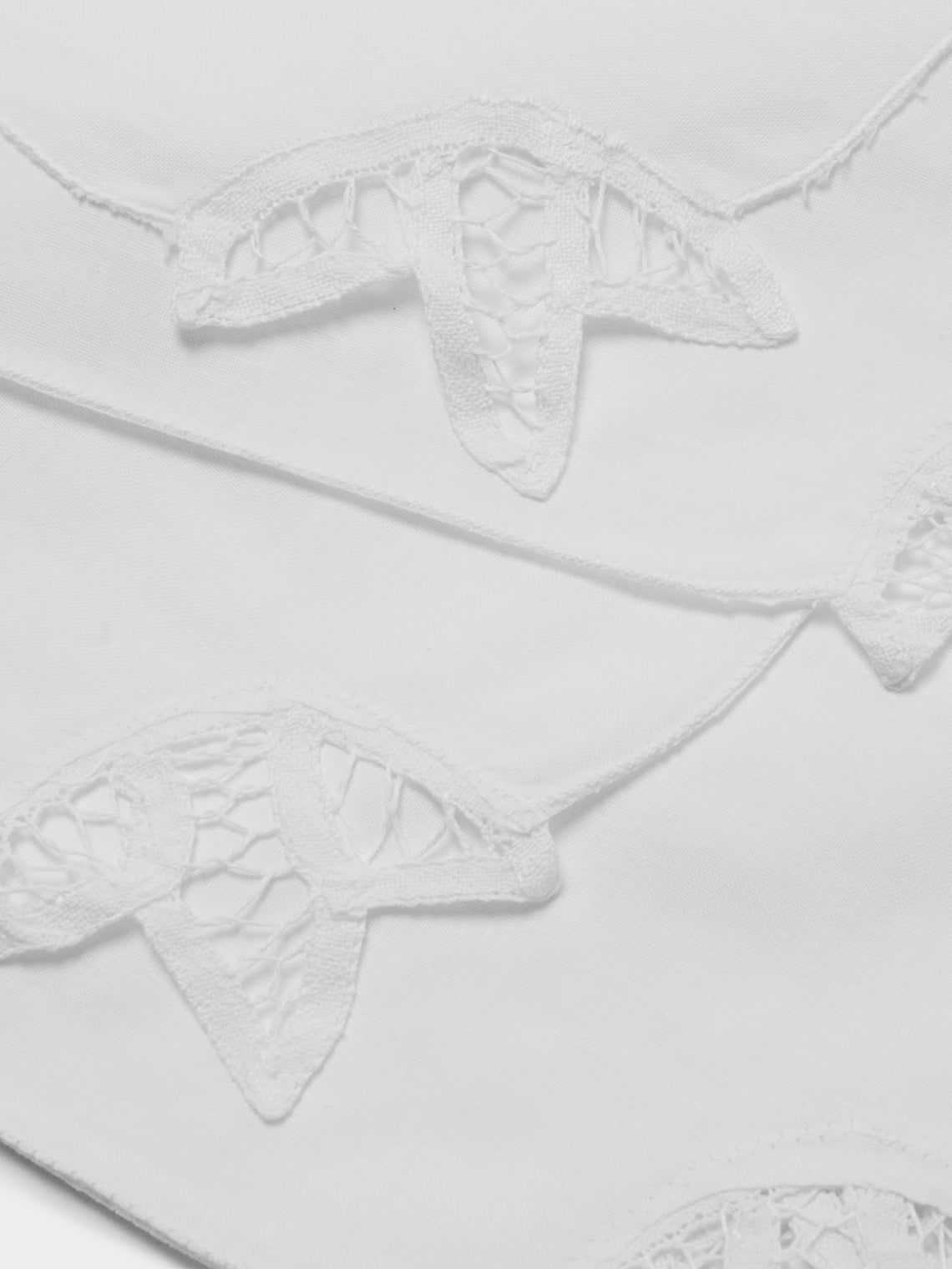 Rolande du Dreuilh Créations - Lacework Tablecloth with Napkins – 86.5in/2.2m (Set of 8) - White - ABASK