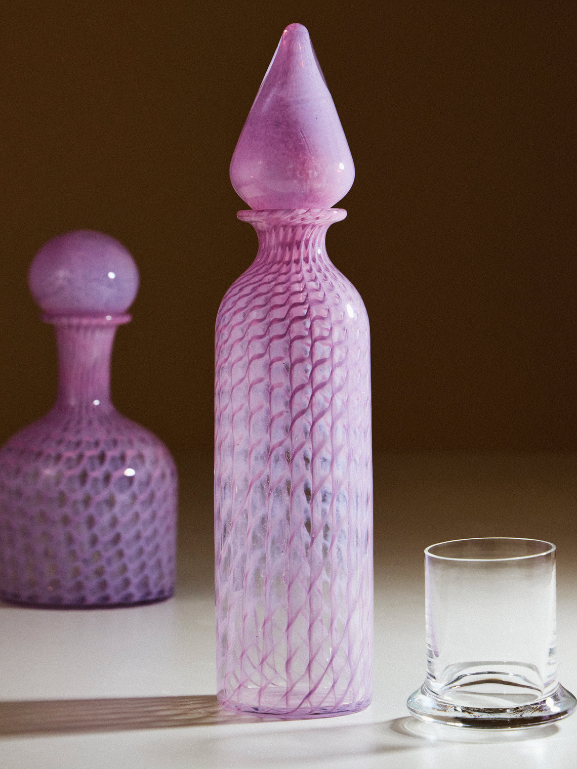 Antique and Vintage - 1950s Murano Glass Decanter - Pink - ABASK
