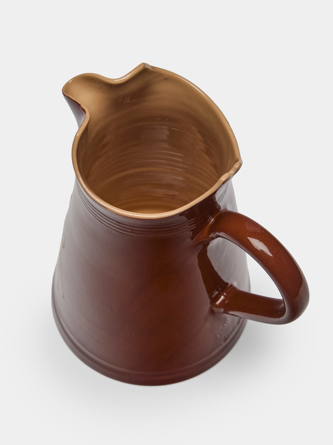 Poterie d’Évires - Rabbits Hand-Painted Ceramic Large Milk Jug - Light brown - ABASK