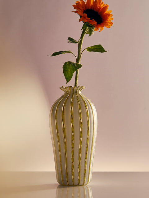 Antique and Vintage - 1930s Fratelli Toso Murano Glass Vase - Yellow - ABASK