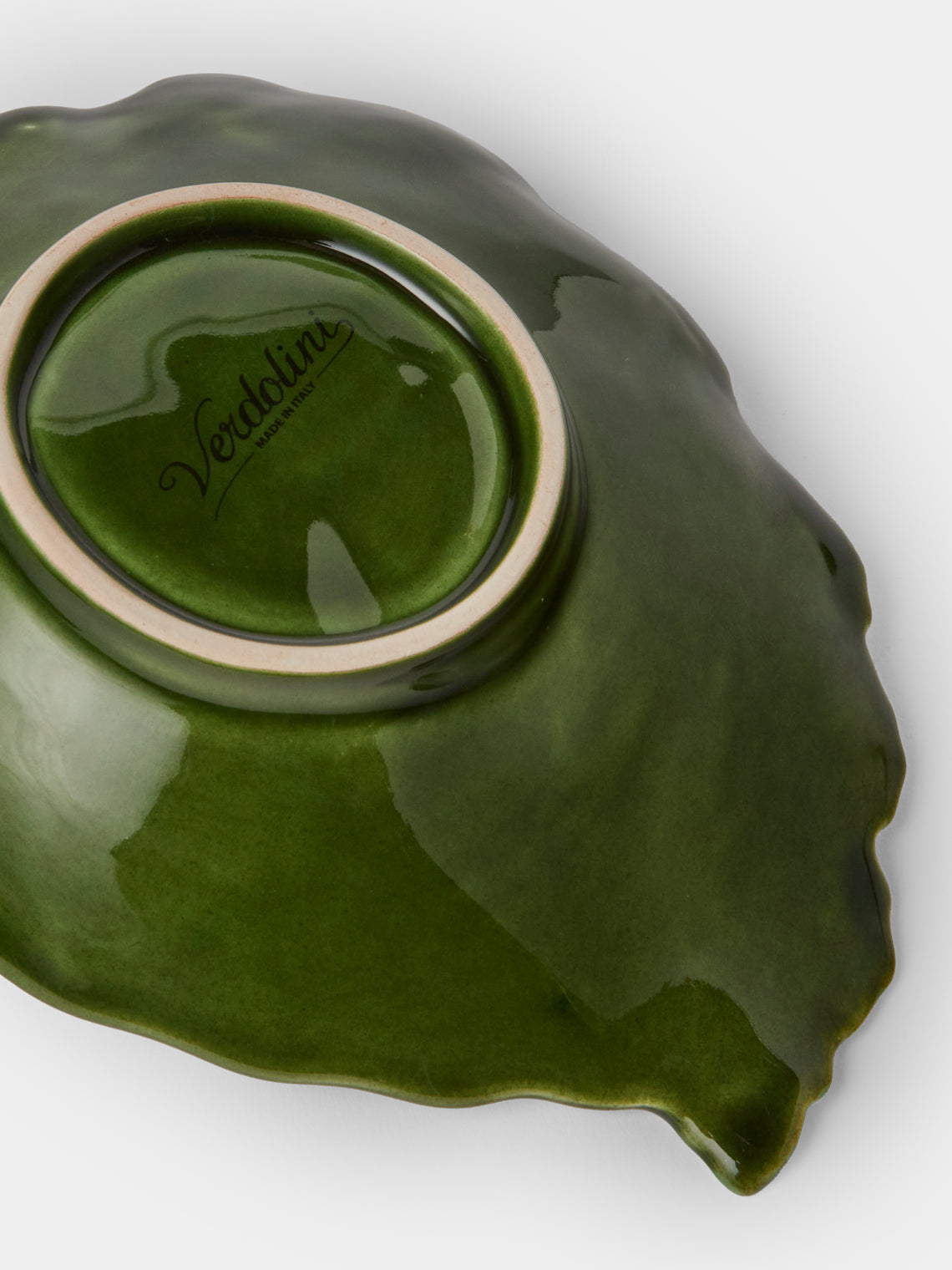 Verdolini - Leaves Hand-Painted Majolica Ceramic Serving Dishes (Set of 2) - Green - ABASK