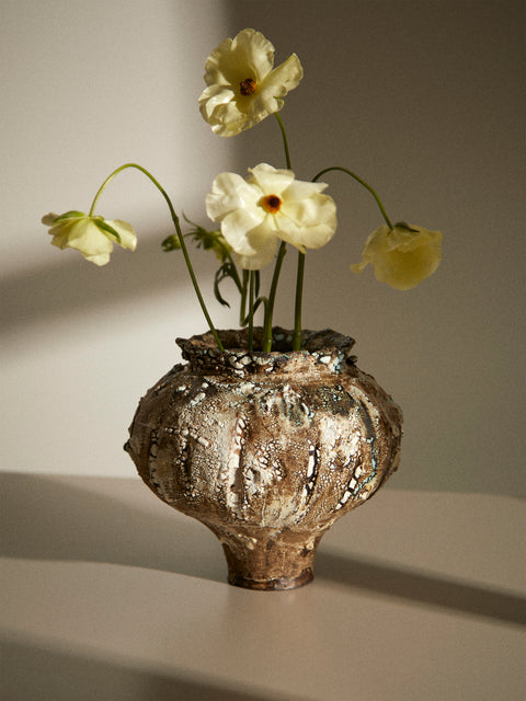 SWAY Ceramics - Poppy IV Stoneware Vase - Brown - ABASK