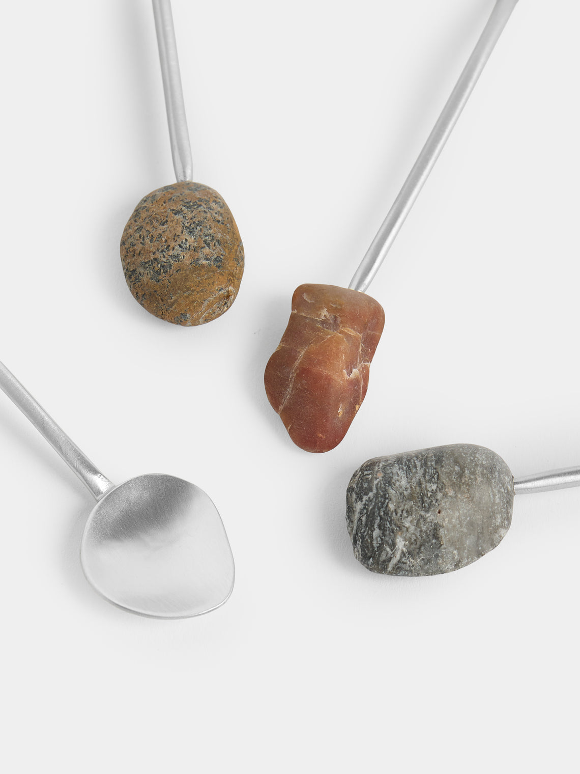 Thalia Maria Silver - Sterling Silver and Pebble Espresso Spoons (Set of 6) - Silver - ABASK