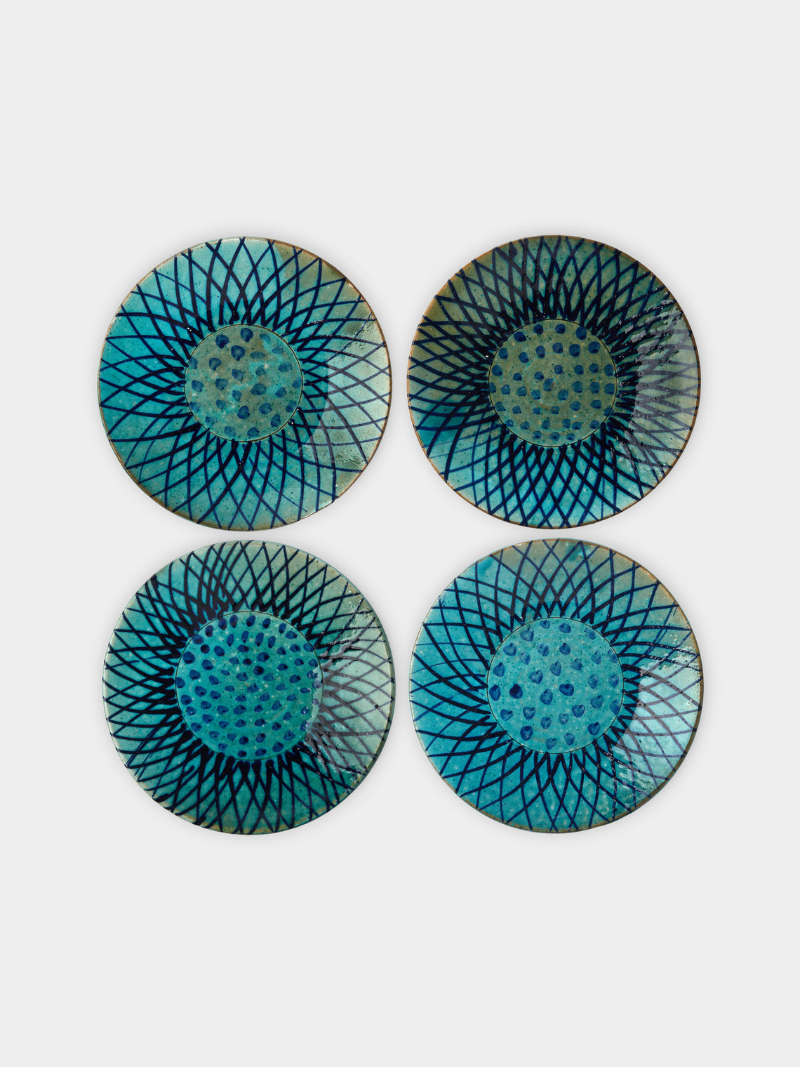 Anut Cairo - Esna Hand-Painted Ceramic Dinner Plates (Set of 4) -  - ABASK