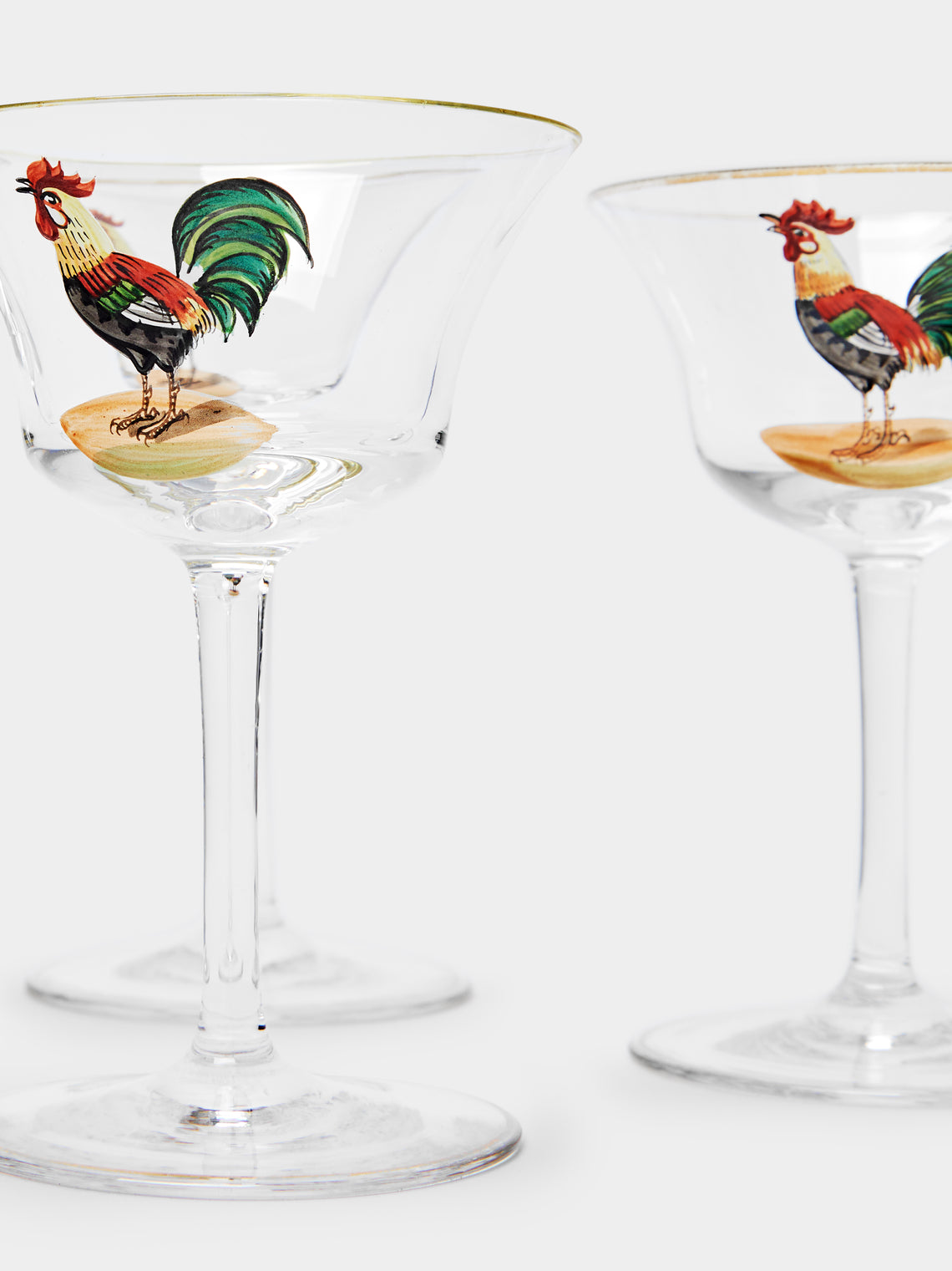 Antique and Vintage - 1920 French Art Deco Cockerel Cocktail Glasses (Set of 6) -  - ABASK