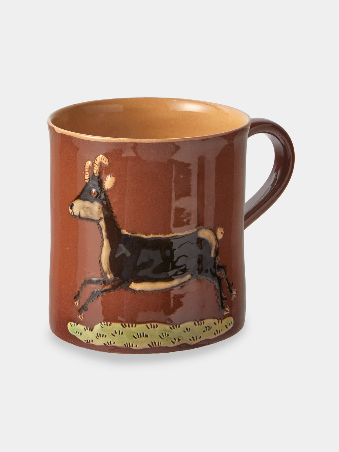 Poterie d’Évires - Animals Hand-Painted Ceramic Mugs (Set of 4) - Light Brown - ABASK