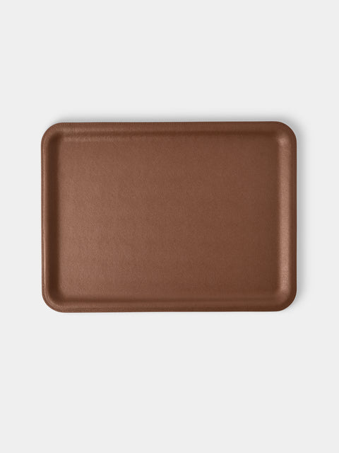 Giobagnara - Miramar Leather Tray (18in/45.5cm) - Brown - ABASK - 