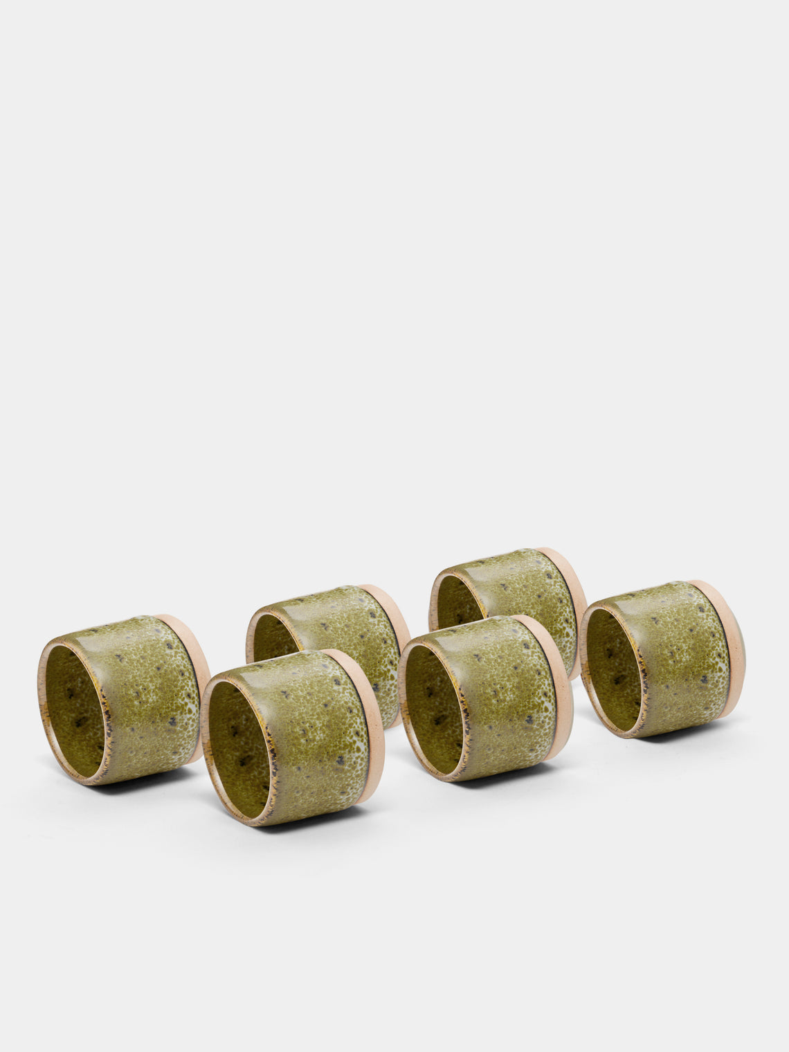 Mervyn Gers Ceramics - Hand-Glazed Ceramic Napkin Rings (Set of 6) -  - ABASK