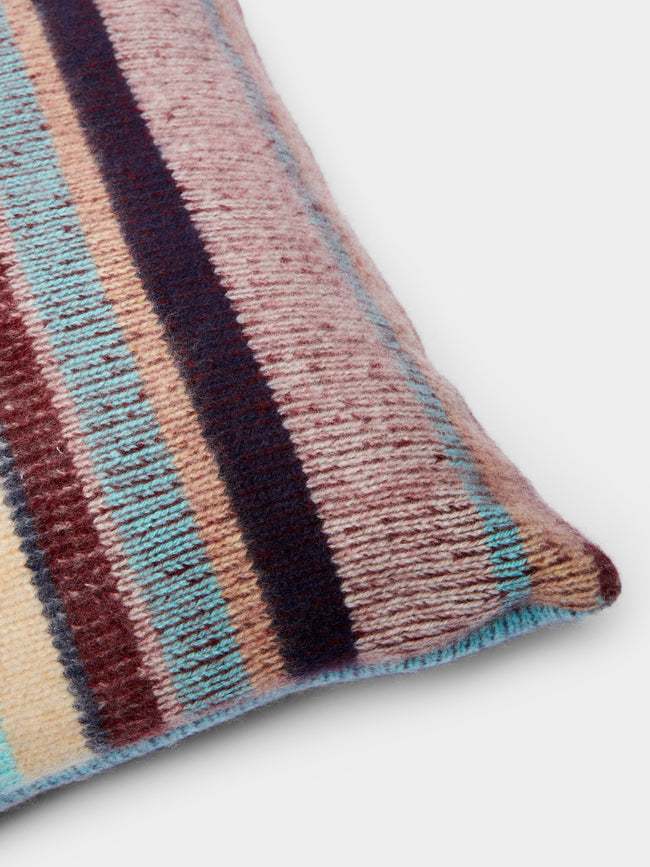 The Elder Statesman - Stripe Super Soft Cashmere Pillow -  - ABASK