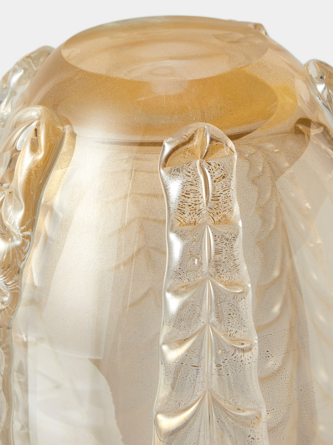 Antique and Vintage - 1970s Cenedese Frosted Murano Glass Vase - Clear - ABASK