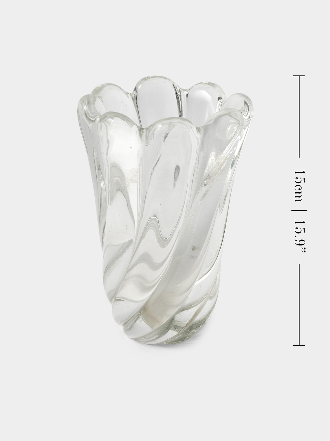 Antique and Vintage - 1942 Flavio Poli for Seguso Vetri d'Arte Murano Glass Vase (6in/15cm) - Clear - ABASK