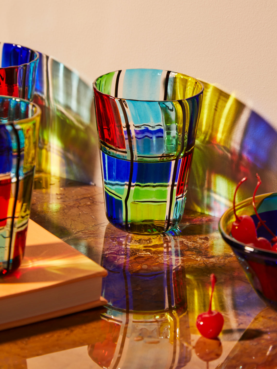 F&M Ballarin - Carnevale Hand-Blown Murano Glass Tumblers (Set of 6) -  - ABASK