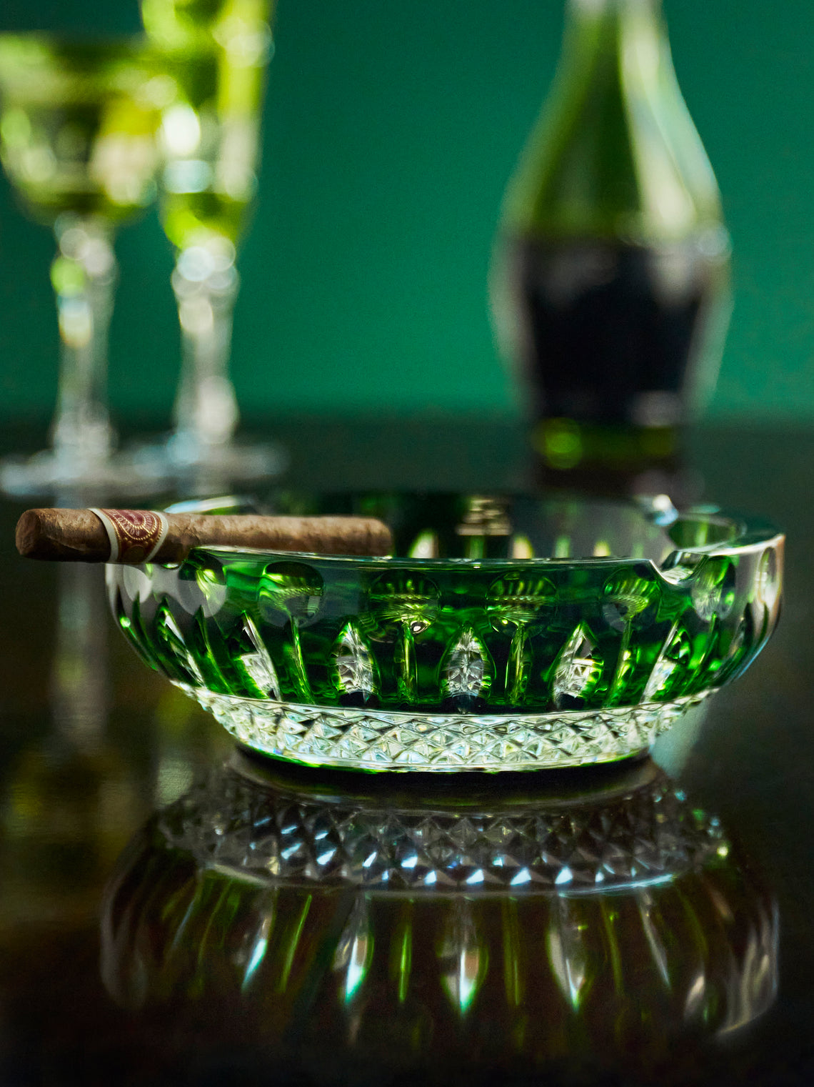 Cristallerie De Montbronn - Wien Cut Crystal Ashtray -  - ABASK