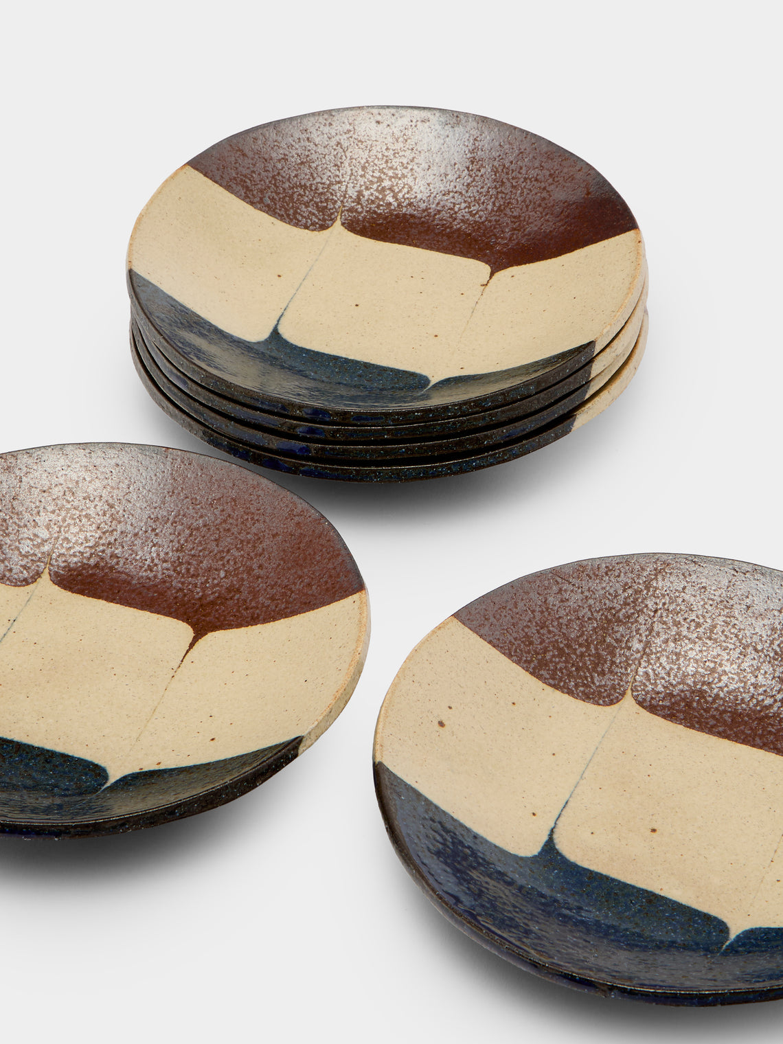 Makidani-gama - No. 1 Nerikomi Ceramic Plates – 7in/18cm (Set of 6) - Multiple - ABASK