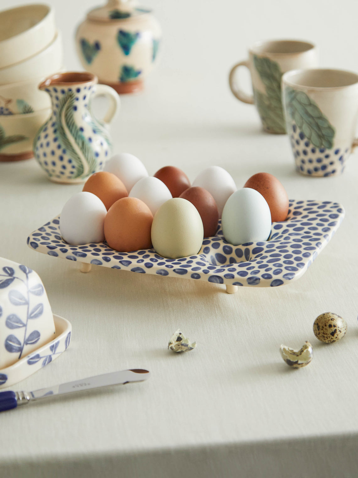 Azul Patagonia - Hand-Painted Ceramic Egg Holder -  - ABASK