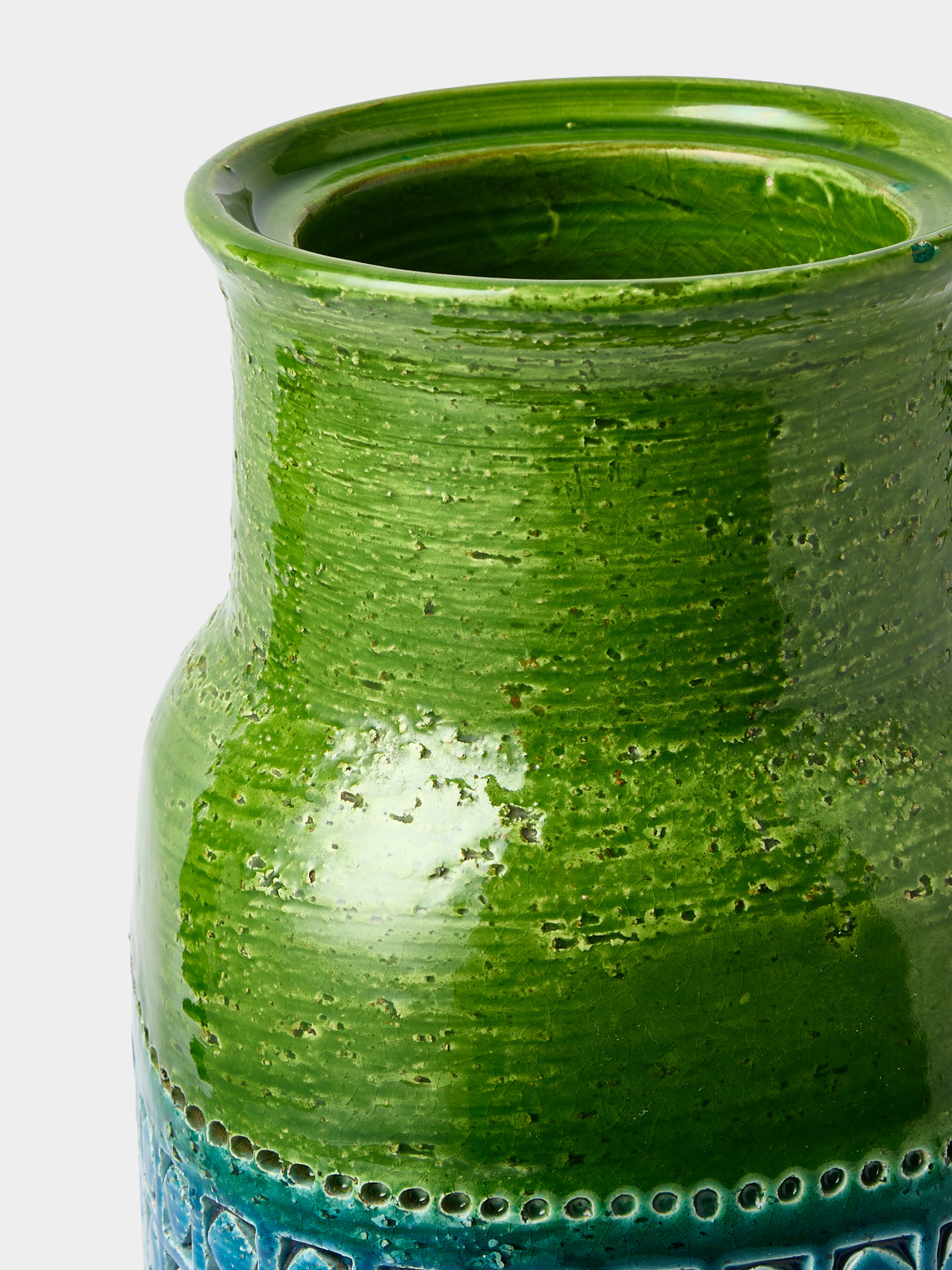 Antique and Vintage - 1970s Bitossi Ceramiche Rimini Blu Ceramic Jug - Green - ABASK