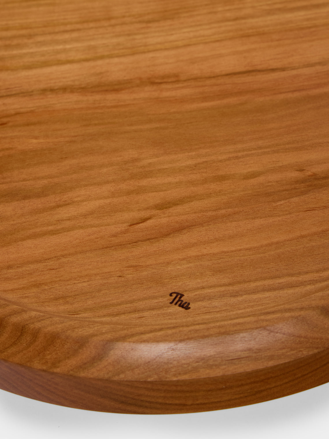 Thursday Furniture - Hand-Turned Cherry Carved Platter - Brown - ABASK