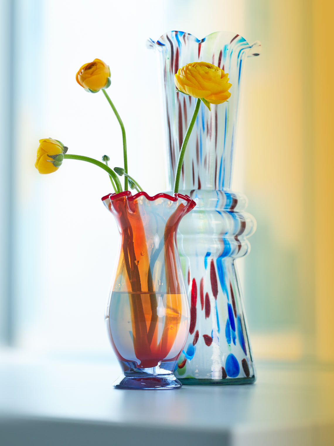 Antique and Vintage - Mid-Century Striped Glass Vase -  - ABASK