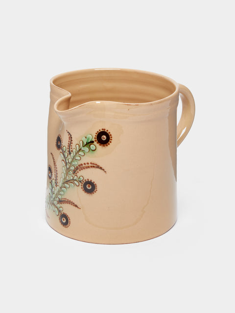 Poterie d’Évires - Flowers Hand-Painted Ceramic Straight-Edge Jug -  - ABASK - 