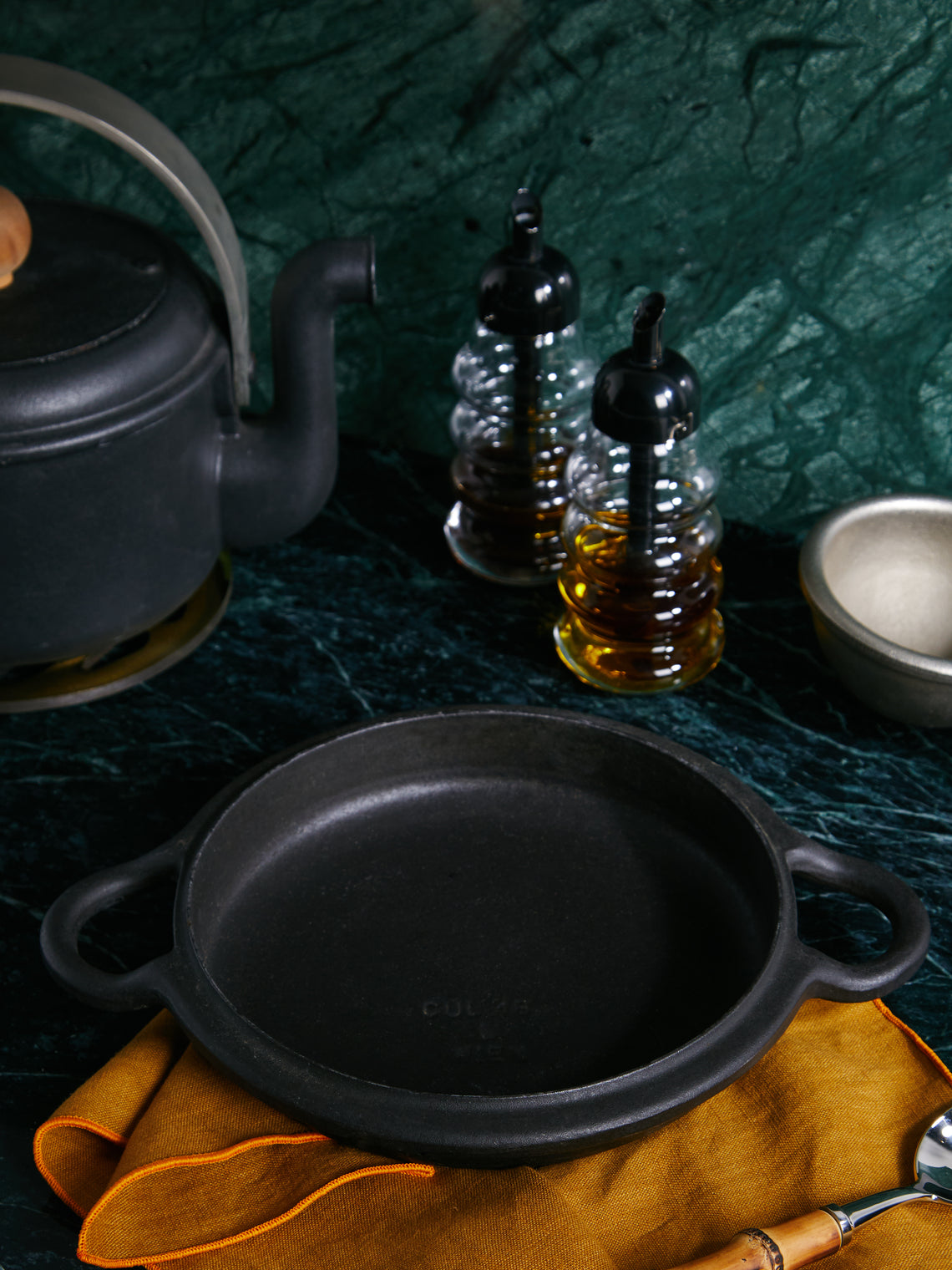 Antique and Vintage - Mid-Century Carl Auböck for Ostovics Culinar Cast Iron Small Shallow Pan -  - ABASK