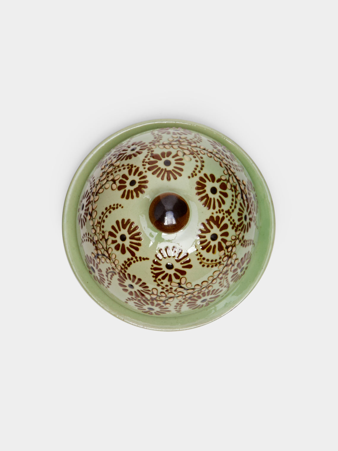 Poterie d’Évires - Flowers Hand-Painted Ceramic Small Butter Dish -  - ABASK