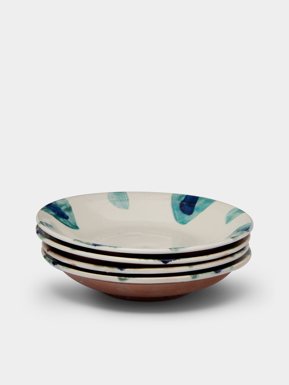 Anut - Wadi Hand-Painted Ceramic Deep Plates (Set of 4) -  - ABASK