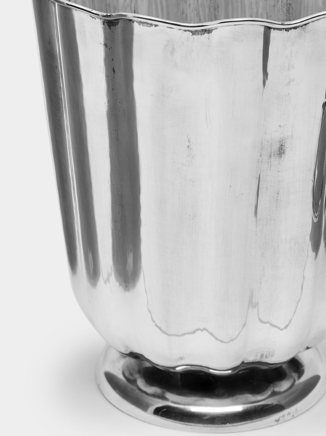 Antique and Vintage - 1950s Solid Silver Scalloped Ice Bucket -  - ABASK