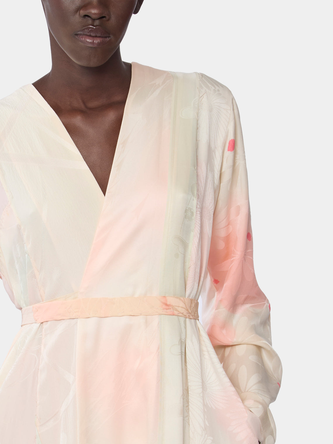 Women's Irregular Hand-Stitched Silk Robe