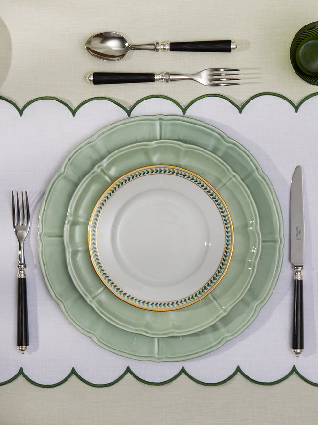 Augarten - Leafed Edge Hand-Painted Porcelain Dessert Plate -  - ABASK