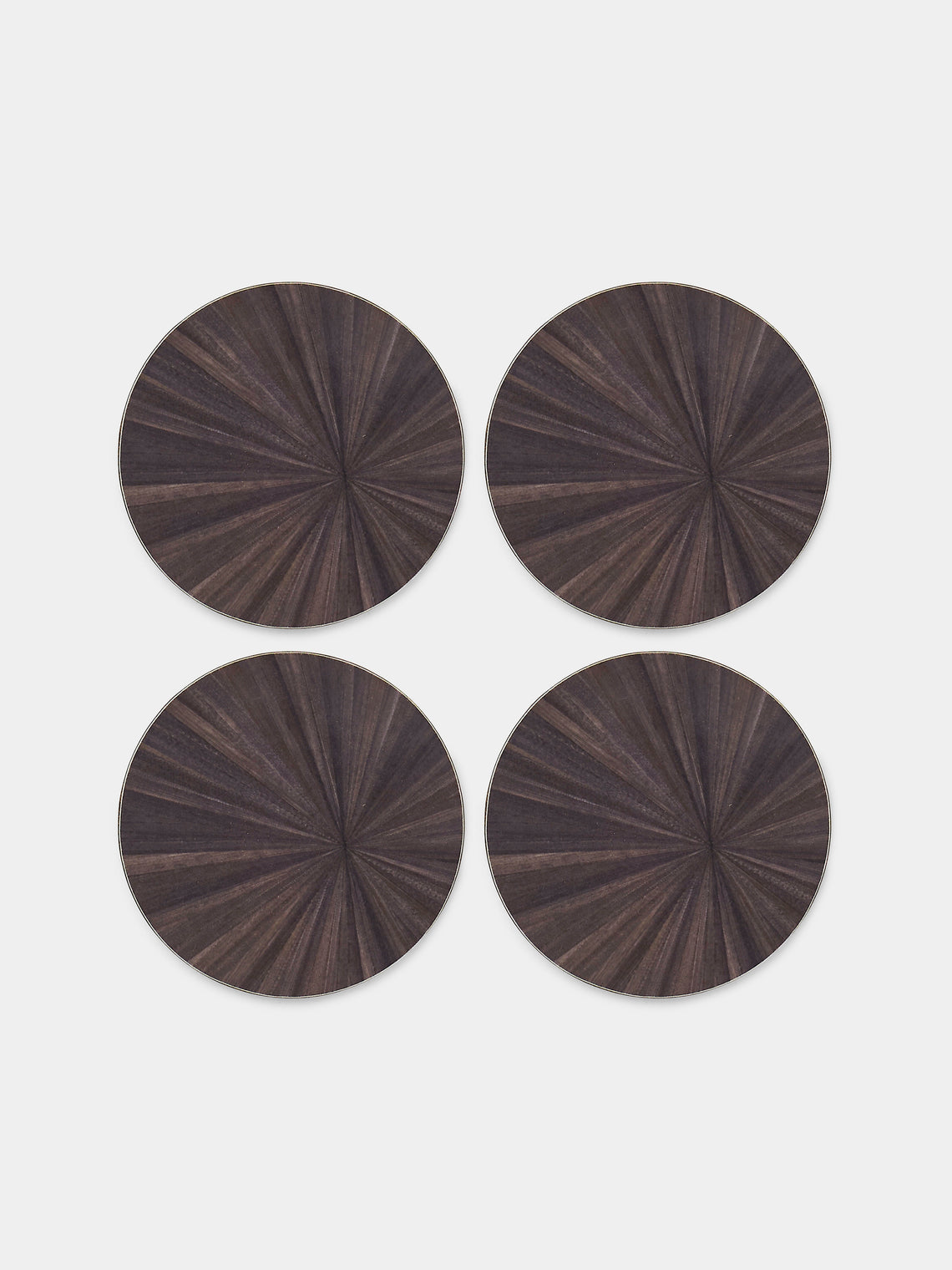 HestiaLiving - Soleil Wood Coasters (Set of 4) - Dark Gray - ABASK - 