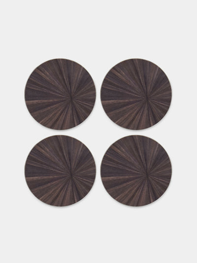 HestiaLiving - Soleil Wood Coasters (Set of 4) - Dark Gray - ABASK - 