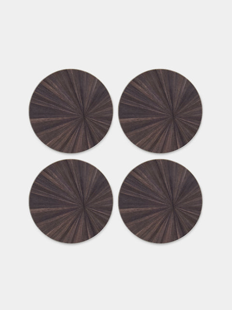 HestiaLiving - Soleil Wood Coasters (Set of 4) - Dark Gray - ABASK - 