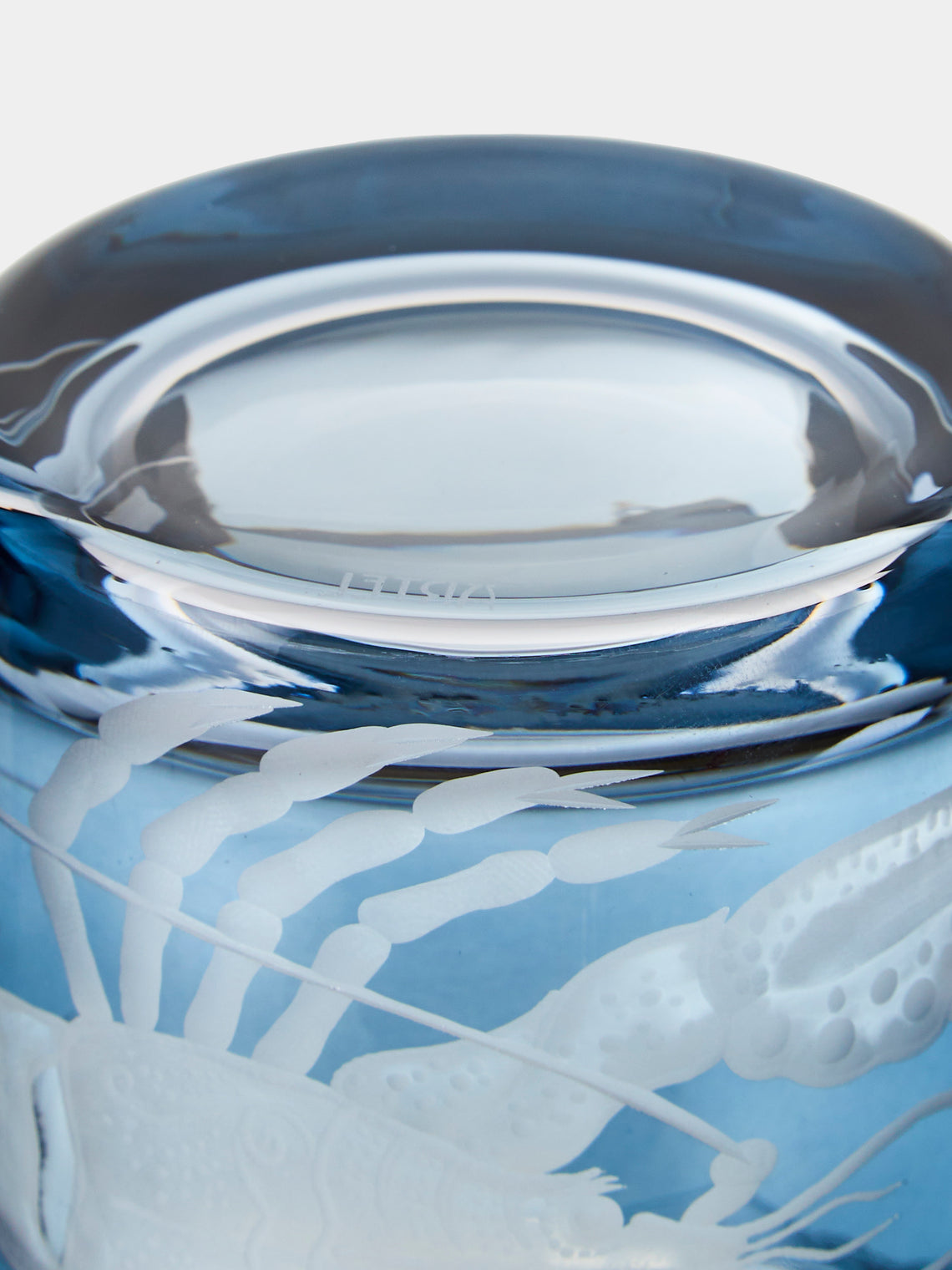 Artel - Lobster Hand-Engraved Crystal Double Old Fashioned Tumber - Blue - ABASK