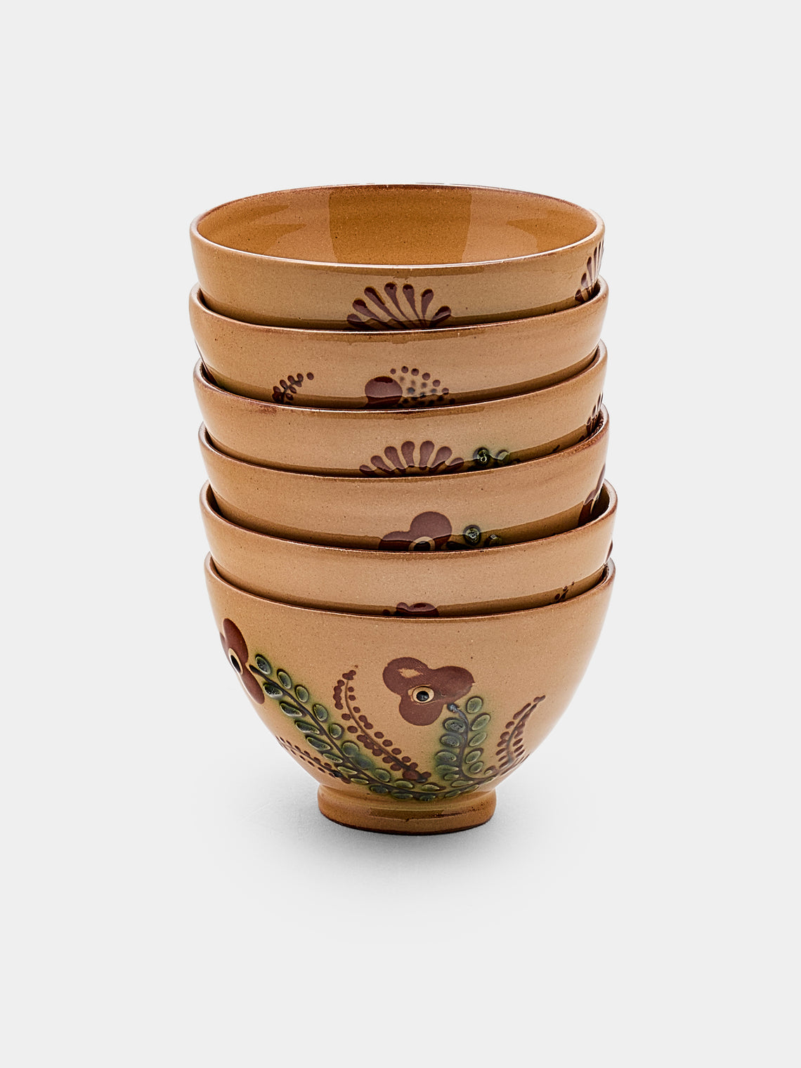 Poterie d’Évires - Flowers Hand-Painted Ceramic Petit Bowls (Set of 6) - Cream - ABASK - 